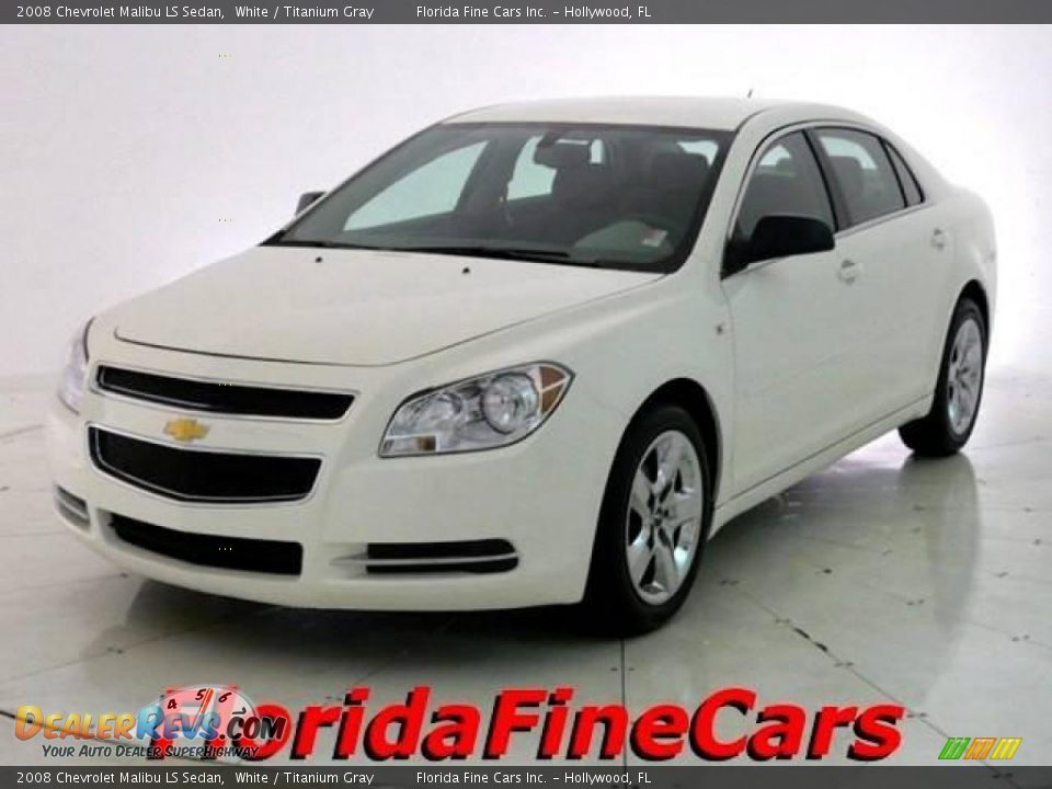 2008 Chevrolet Malibu LS Sedan White / Titanium Gray Photo #1