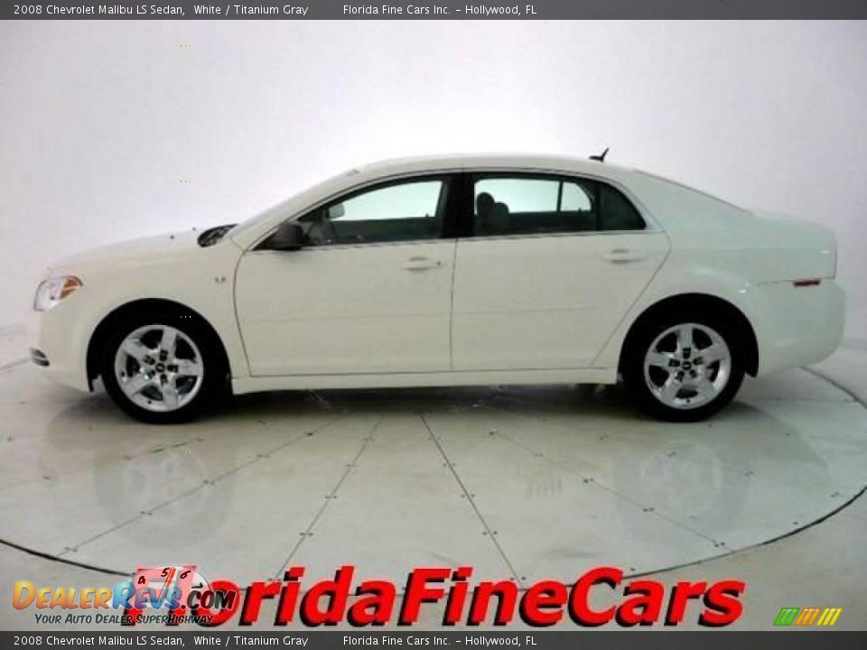 2008 Chevrolet Malibu LS Sedan White / Titanium Gray Photo #3