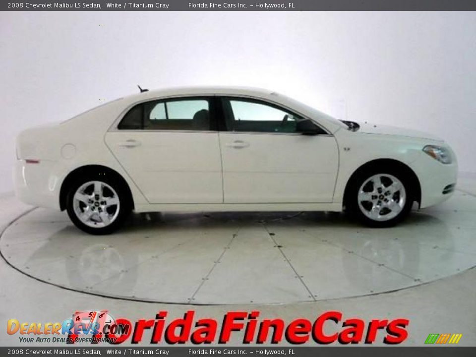 2008 Chevrolet Malibu LS Sedan White / Titanium Gray Photo #4
