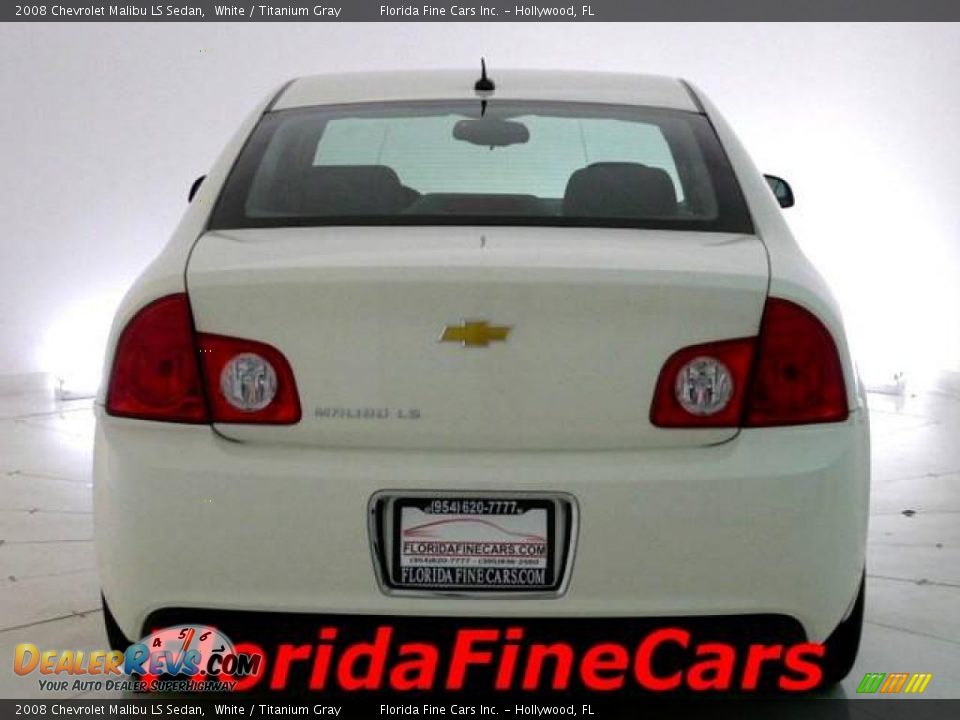 2008 Chevrolet Malibu LS Sedan White / Titanium Gray Photo #6