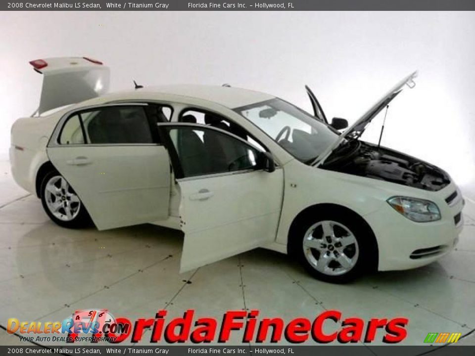 2008 Chevrolet Malibu LS Sedan White / Titanium Gray Photo #7