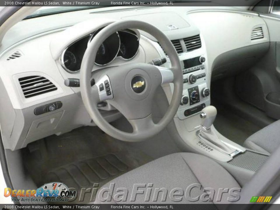 2008 Chevrolet Malibu LS Sedan White / Titanium Gray Photo #12