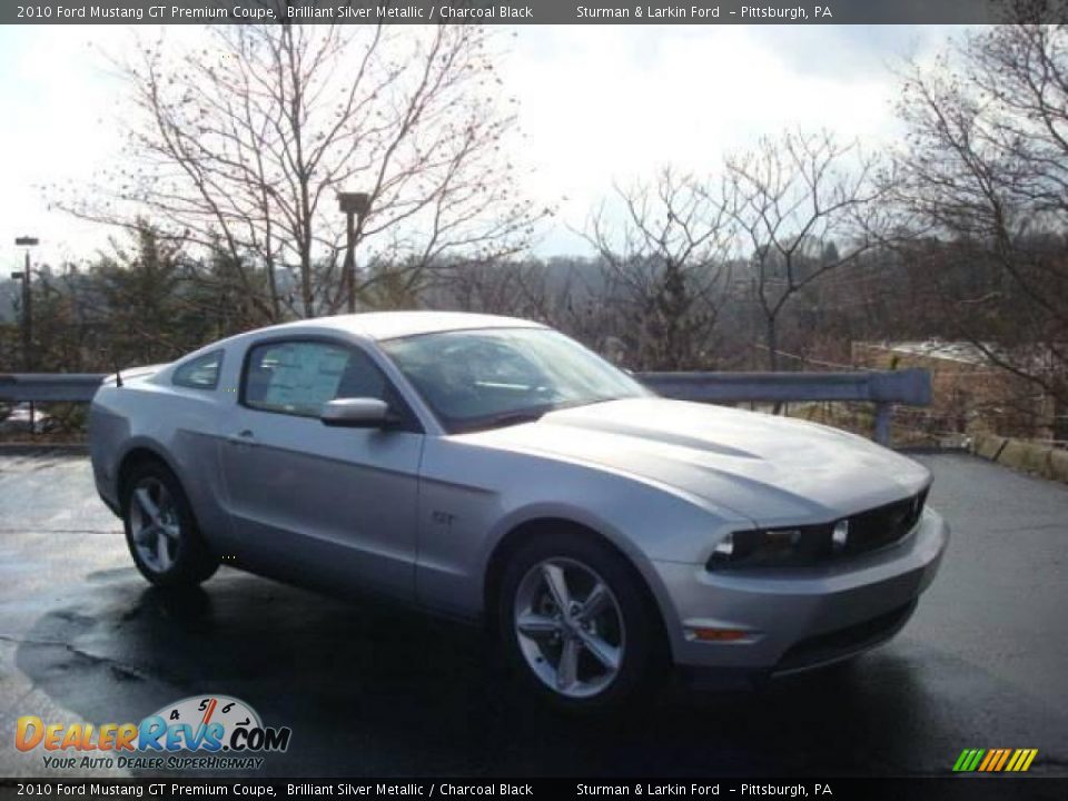 2010 Ford Mustang GT Premium Coupe Brilliant Silver Metallic / Charcoal Black Photo #1