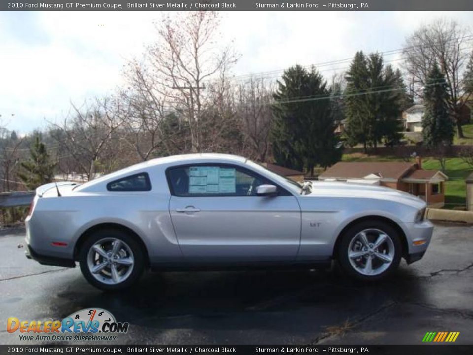 2010 Ford Mustang GT Premium Coupe Brilliant Silver Metallic / Charcoal Black Photo #2