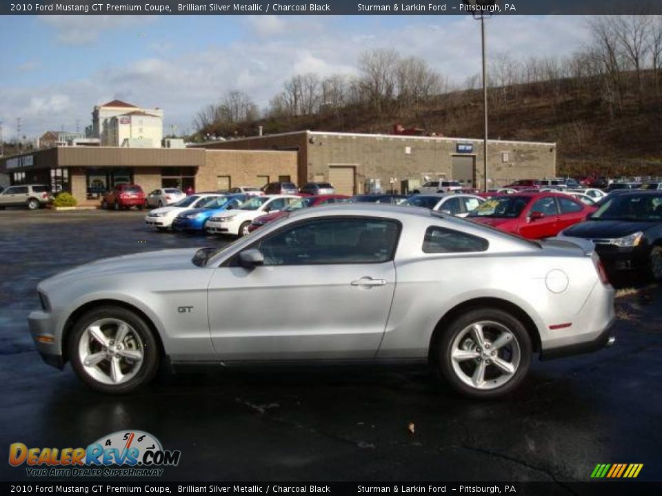2010 Ford Mustang GT Premium Coupe Brilliant Silver Metallic / Charcoal Black Photo #6
