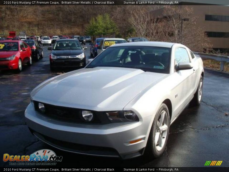 2010 Ford Mustang GT Premium Coupe Brilliant Silver Metallic / Charcoal Black Photo #7