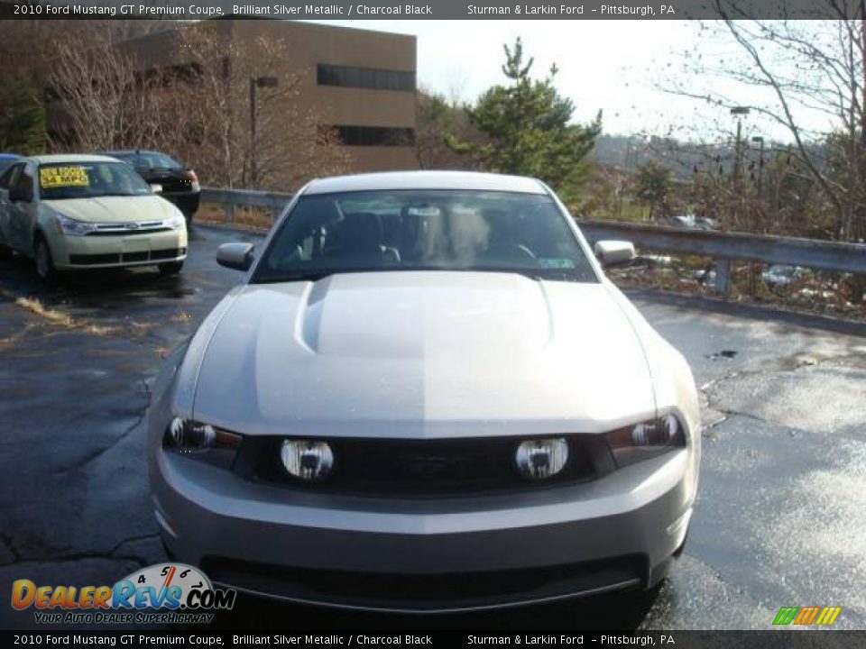 2010 Ford Mustang GT Premium Coupe Brilliant Silver Metallic / Charcoal Black Photo #8