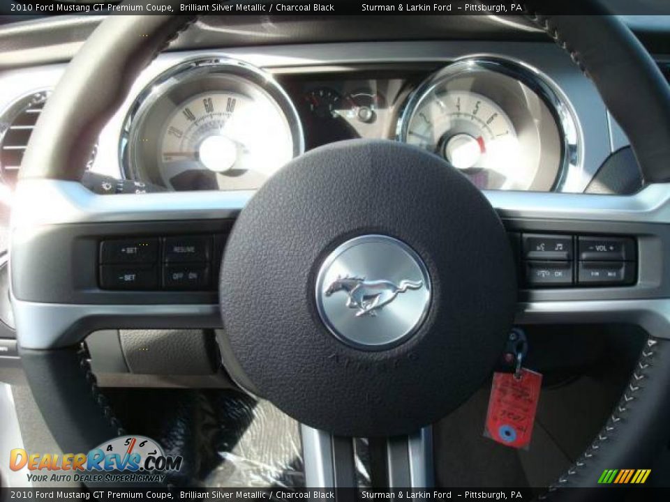 2010 Ford Mustang GT Premium Coupe Brilliant Silver Metallic / Charcoal Black Photo #15
