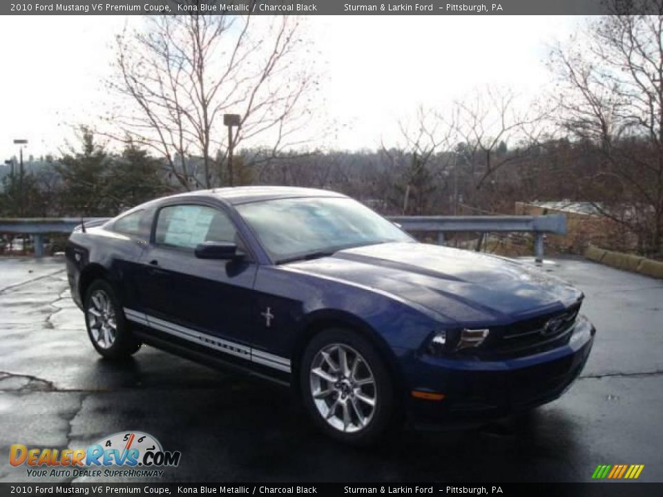 2010 Ford Mustang V6 Premium Coupe Kona Blue Metallic / Charcoal Black Photo #1