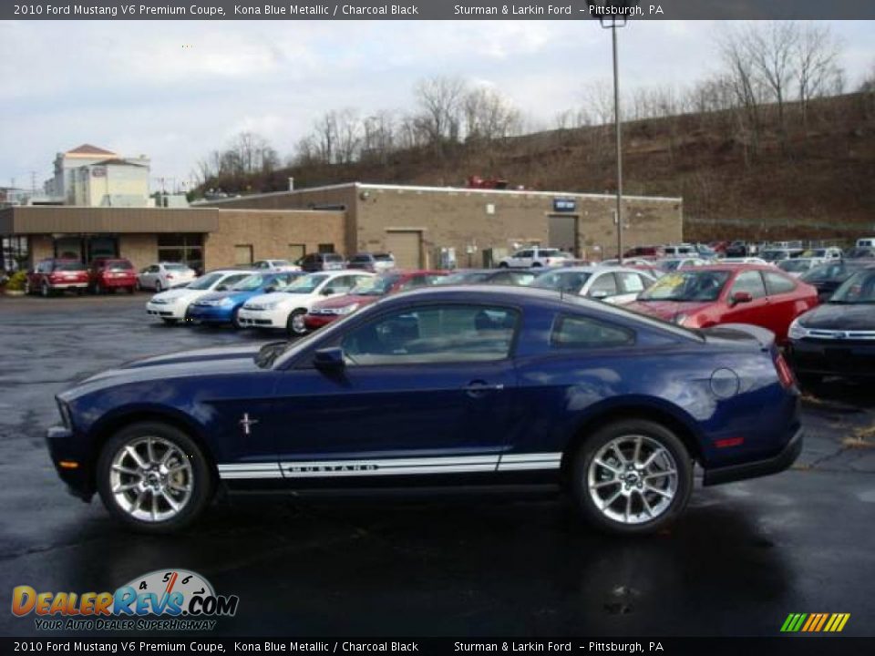2010 Ford Mustang V6 Premium Coupe Kona Blue Metallic / Charcoal Black Photo #6