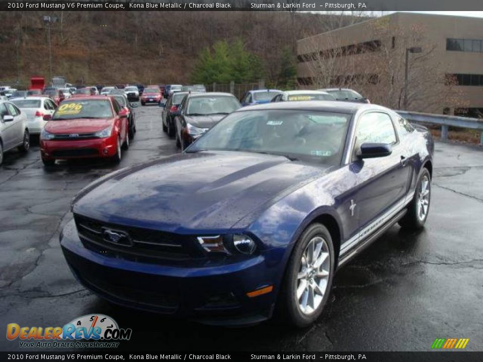 2010 Ford Mustang V6 Premium Coupe Kona Blue Metallic / Charcoal Black Photo #7