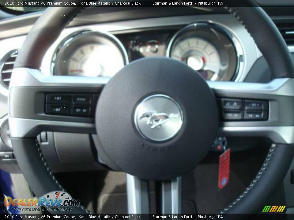 2010 Ford Mustang V6 Premium Coupe Kona Blue Metallic / Charcoal Black Photo #16