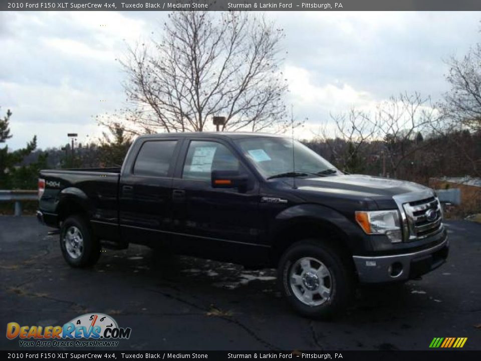 2010 Ford F150 XLT SuperCrew 4x4 Tuxedo Black / Medium Stone Photo #1