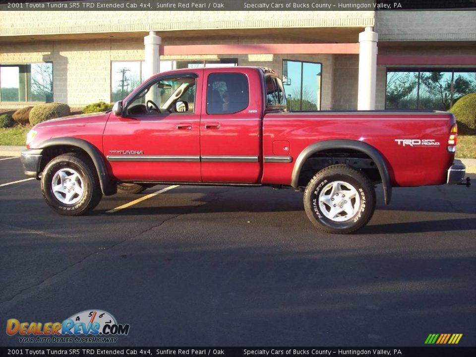 2001 Toyota Tundra SR5 TRD Extended Cab 4x4 Sunfire Red Pearl / Oak Photo #12