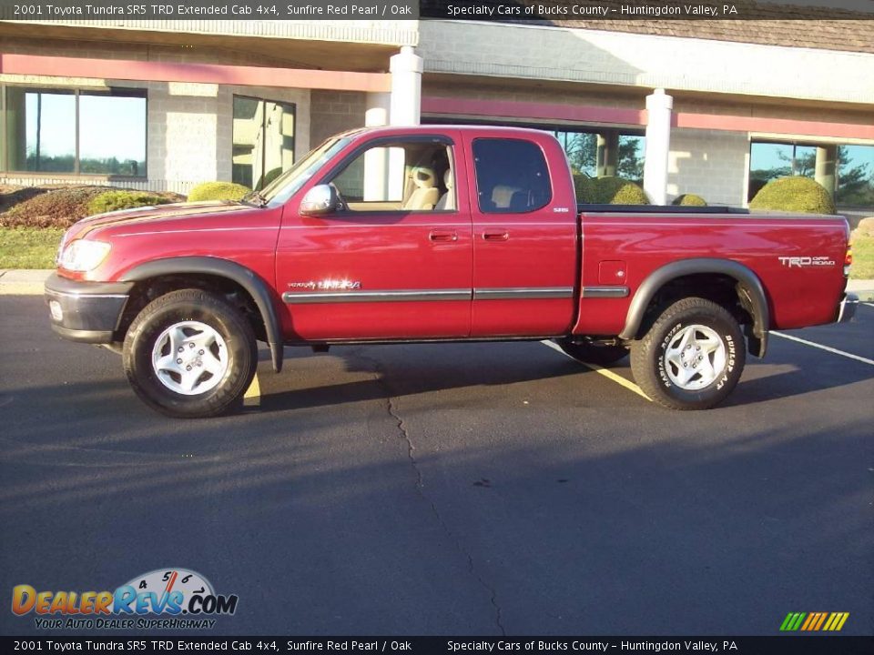 2001 Toyota Tundra SR5 TRD Extended Cab 4x4 Sunfire Red Pearl / Oak Photo #13