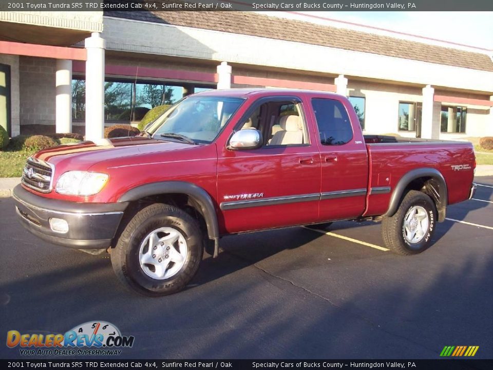 2001 Toyota Tundra SR5 TRD Extended Cab 4x4 Sunfire Red Pearl / Oak Photo #14