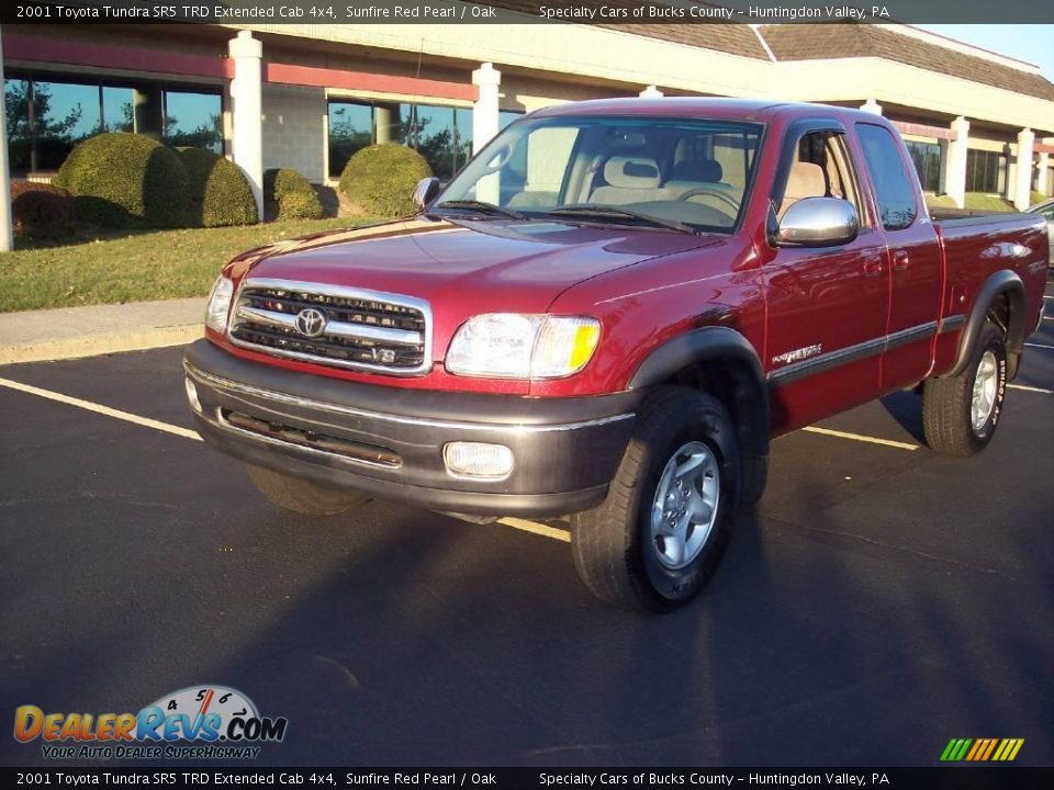 2001 Toyota Tundra SR5 TRD Extended Cab 4x4 Sunfire Red Pearl / Oak Photo #15