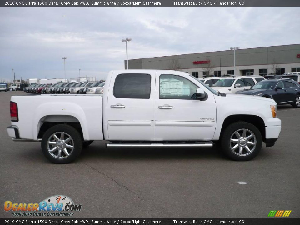 2010 GMC Sierra 1500 Denali Crew Cab AWD Summit White / Cocoa/Light Cashmere Photo #3