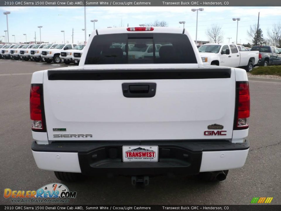 2010 GMC Sierra 1500 Denali Crew Cab AWD Summit White / Cocoa/Light Cashmere Photo #4