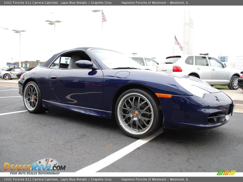 2002 Porsche 911 Carrera Cabriolet Lapis Blue Metallic / Graphite Grey Photo #3