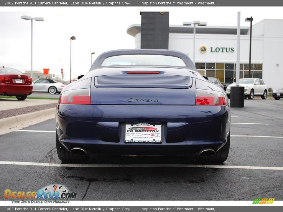 2002 Porsche 911 Carrera Cabriolet Lapis Blue Metallic / Graphite Grey Photo #6