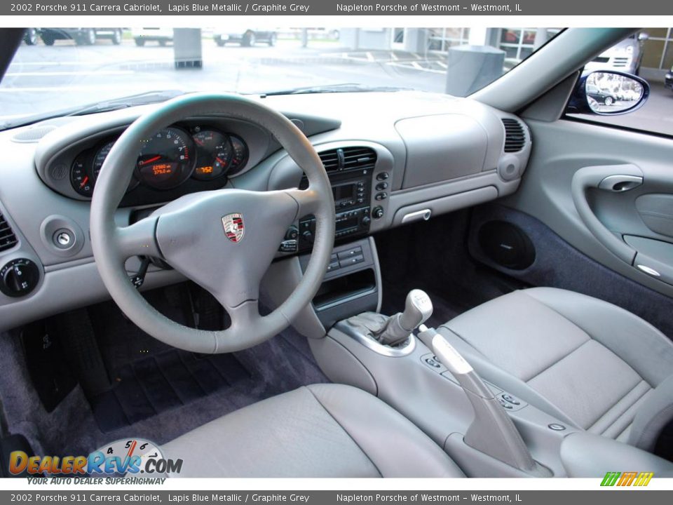 2002 Porsche 911 Carrera Cabriolet Lapis Blue Metallic / Graphite Grey Photo #9