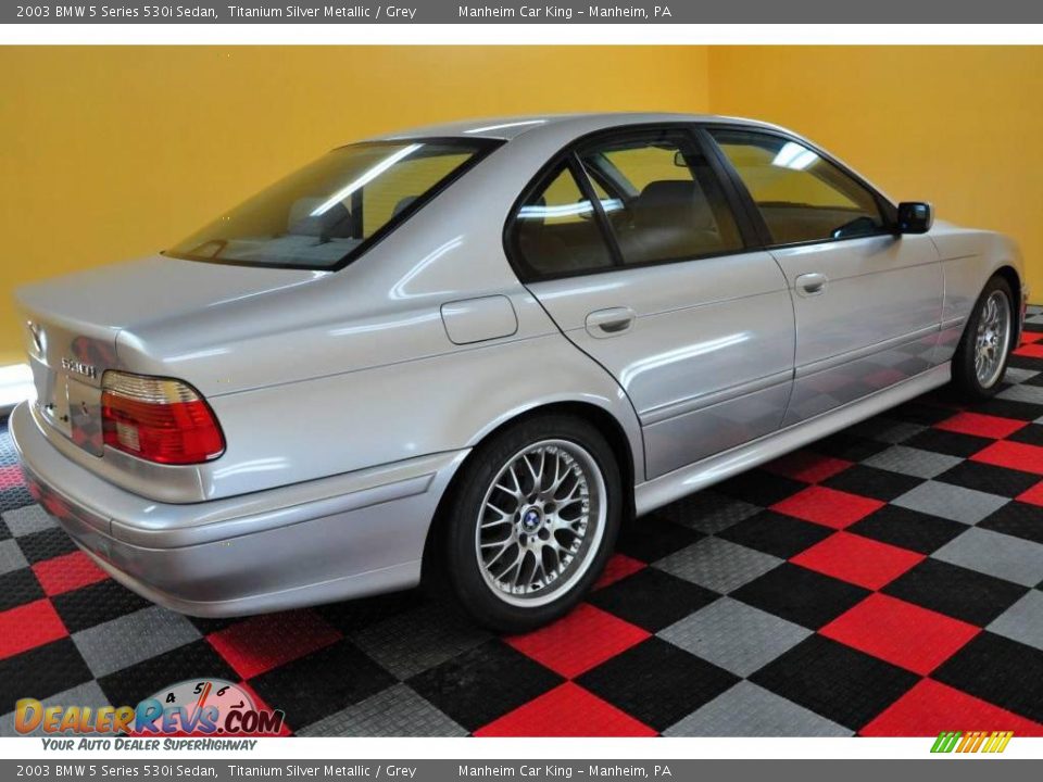 2003 BMW 5 Series 530i Sedan Titanium Silver Metallic / Grey Photo #6
