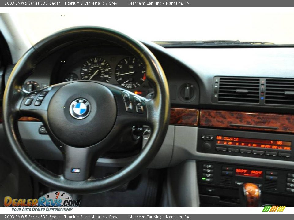 2003 BMW 5 Series 530i Sedan Titanium Silver Metallic / Grey Photo #7