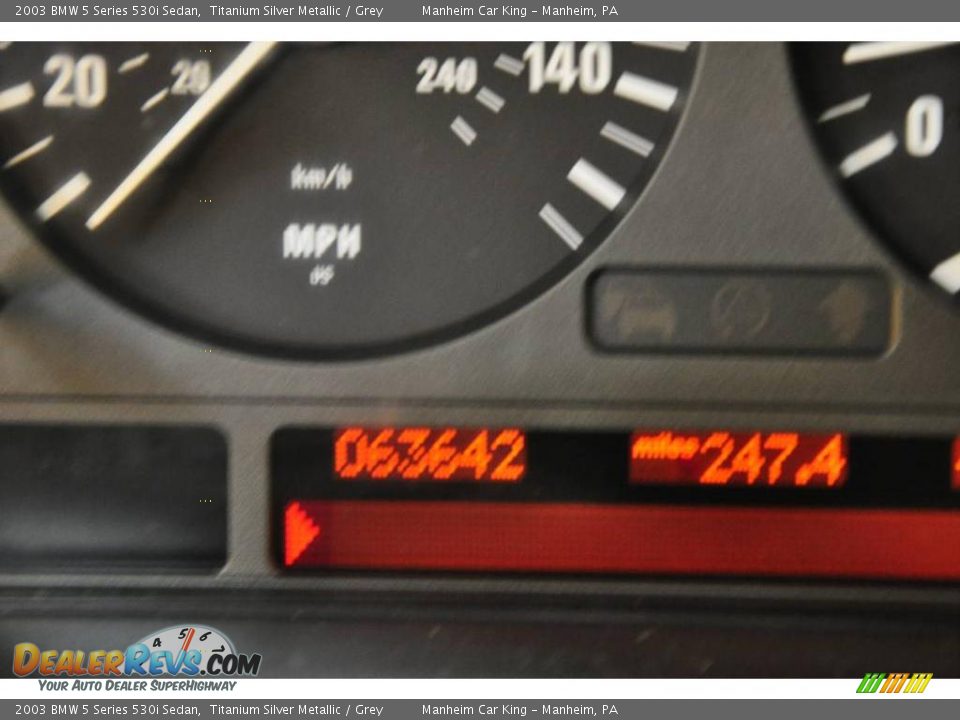 2003 BMW 5 Series 530i Sedan Titanium Silver Metallic / Grey Photo #11