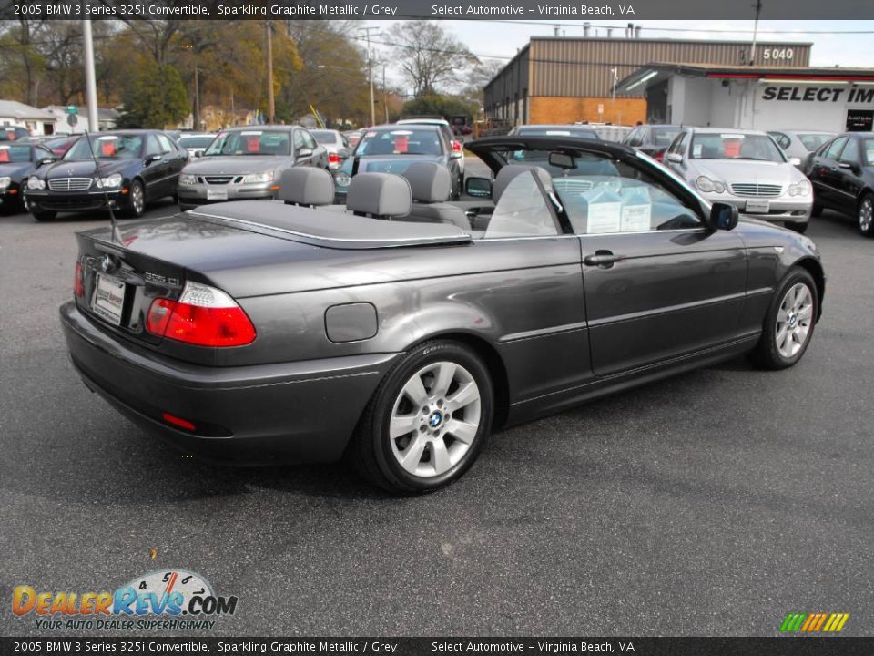 2005 BMW 3 Series 325i Convertible Sparkling Graphite Metallic / Grey Photo #6