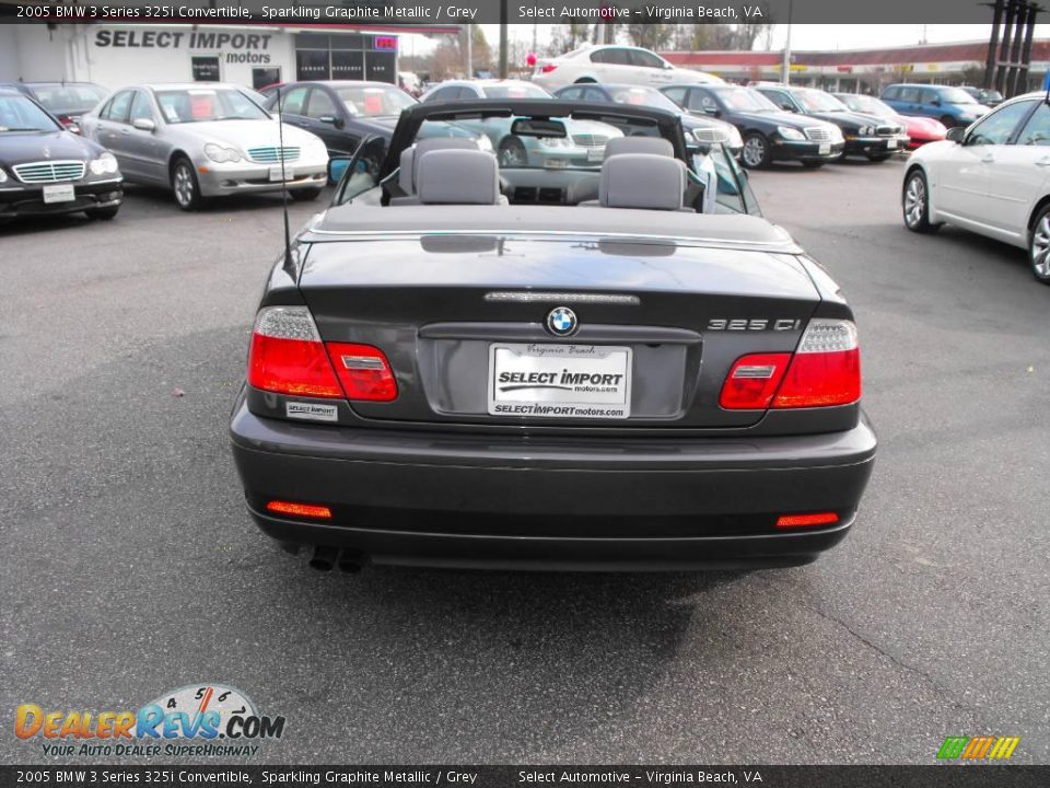 2005 BMW 3 Series 325i Convertible Sparkling Graphite Metallic / Grey Photo #7