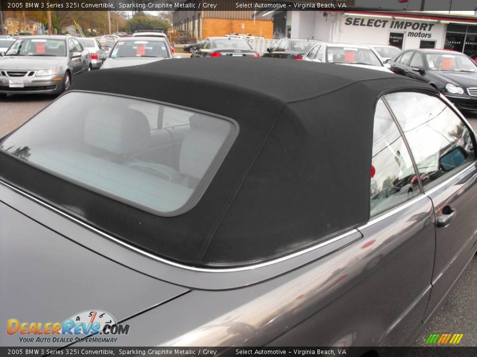 2005 BMW 3 Series 325i Convertible Sparkling Graphite Metallic / Grey Photo #19