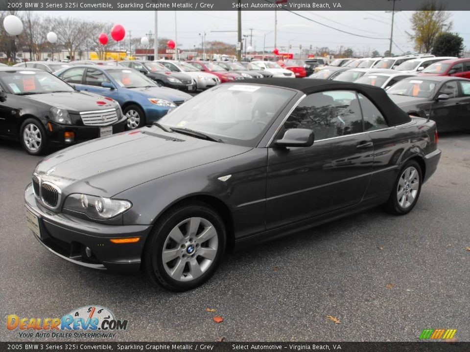 2005 BMW 3 Series 325i Convertible Sparkling Graphite Metallic / Grey Photo #20