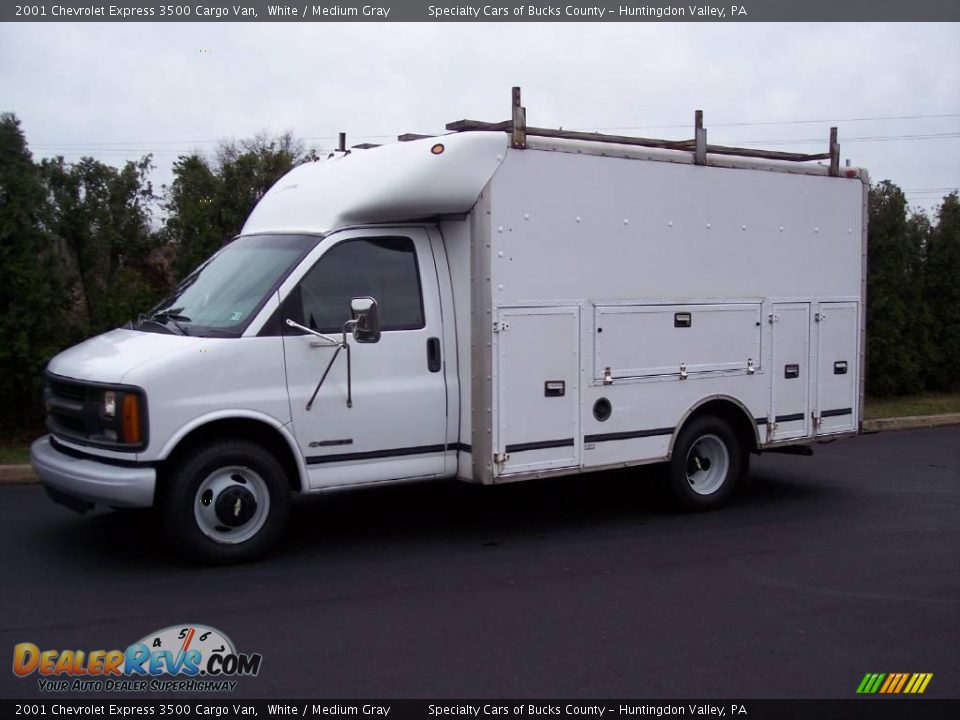 2001 Chevrolet Express 3500 Cargo Van White / Medium Gray Photo #4