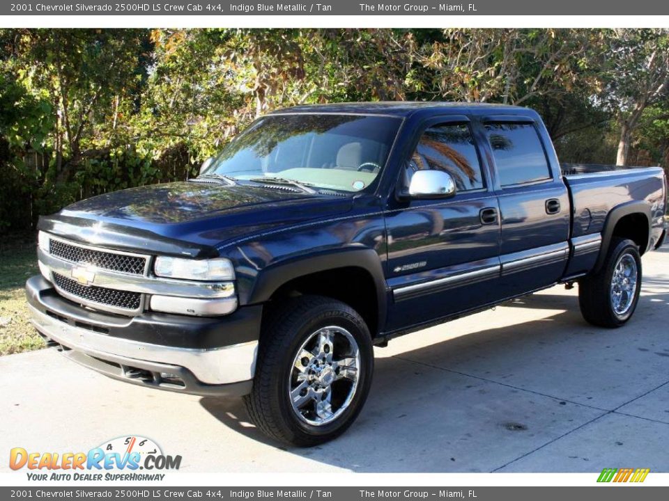 2001 Chevrolet Silverado 2500HD LS Crew Cab 4x4 Indigo Blue Metallic / Tan Photo #1