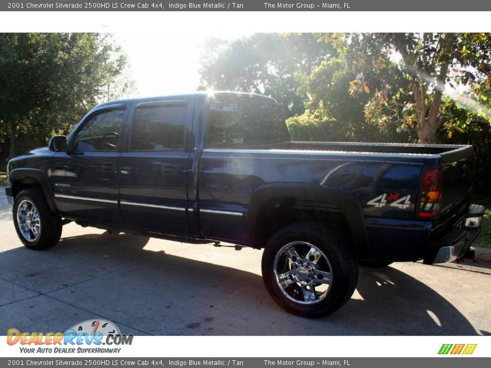 2001 Chevrolet Silverado 2500HD LS Crew Cab 4x4 Indigo Blue Metallic / Tan Photo #5