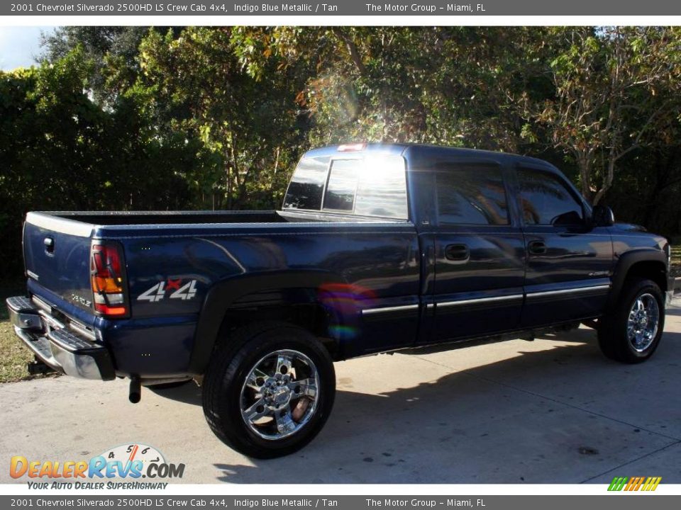 2001 Chevrolet Silverado 2500HD LS Crew Cab 4x4 Indigo Blue Metallic / Tan Photo #9