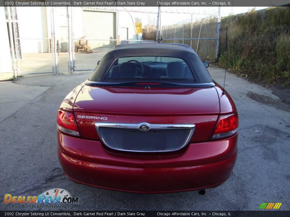 2002 Chrysler Sebring LX Convertible Dark Garnet Red Pearl / Dark Slate Gray Photo #7