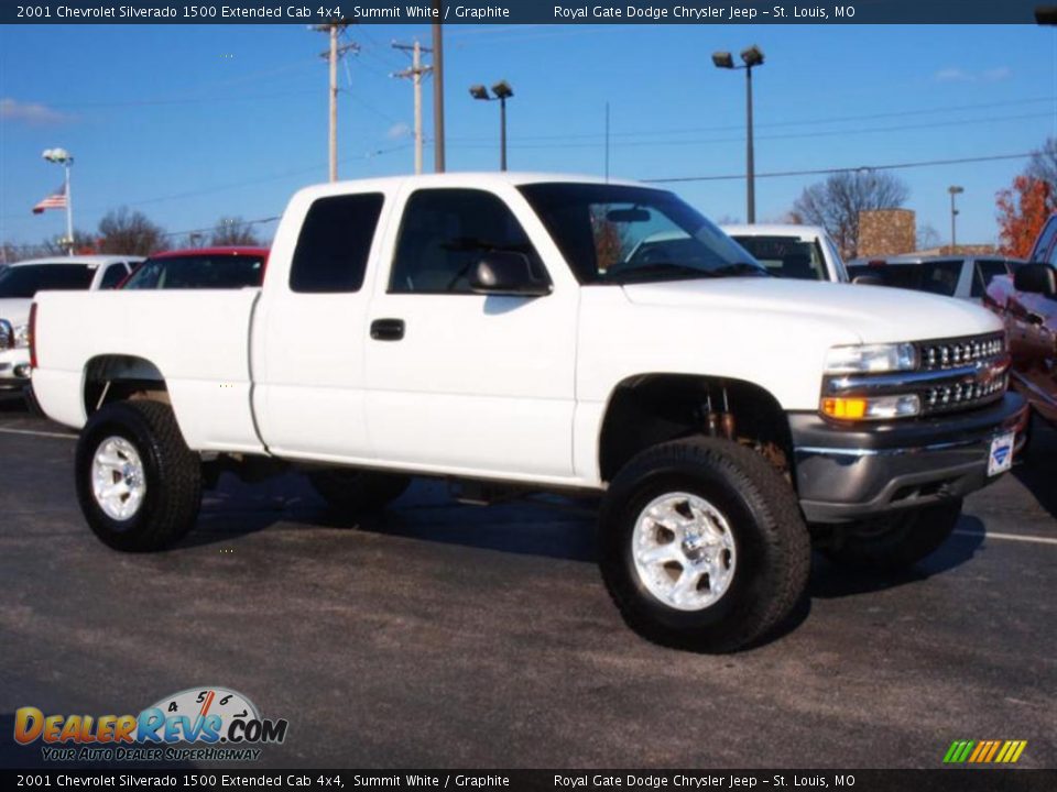 2001 Chevrolet Silverado 1500 Extended Cab 4x4 Summit White / Graphite Photo #2