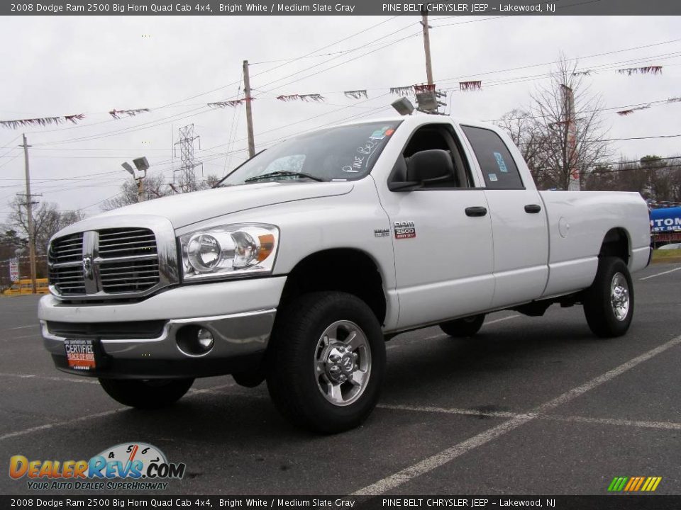 2008 Dodge Ram 2500 Big Horn Quad Cab 4x4 Bright White / Medium Slate Gray Photo #1