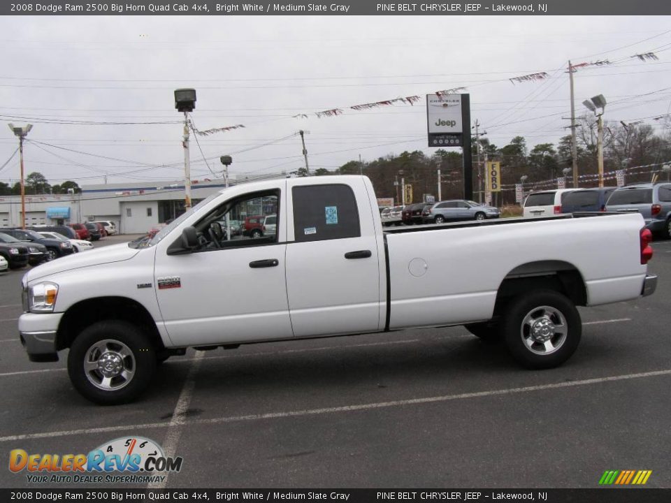 2008 Dodge Ram 2500 Big Horn Quad Cab 4x4 Bright White / Medium Slate Gray Photo #3