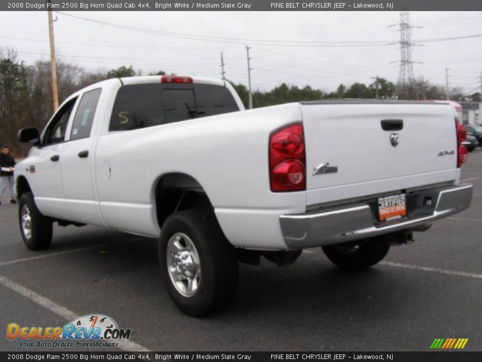 2008 Dodge Ram 2500 Big Horn Quad Cab 4x4 Bright White / Medium Slate Gray Photo #4