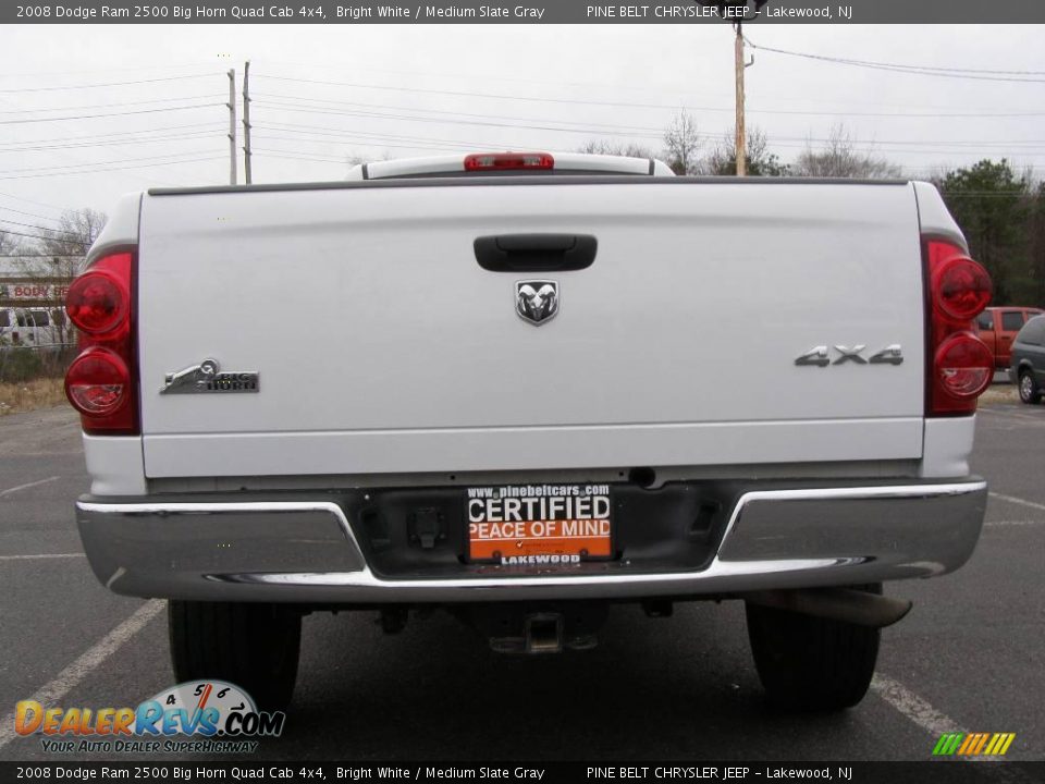 2008 Dodge Ram 2500 Big Horn Quad Cab 4x4 Bright White / Medium Slate Gray Photo #5