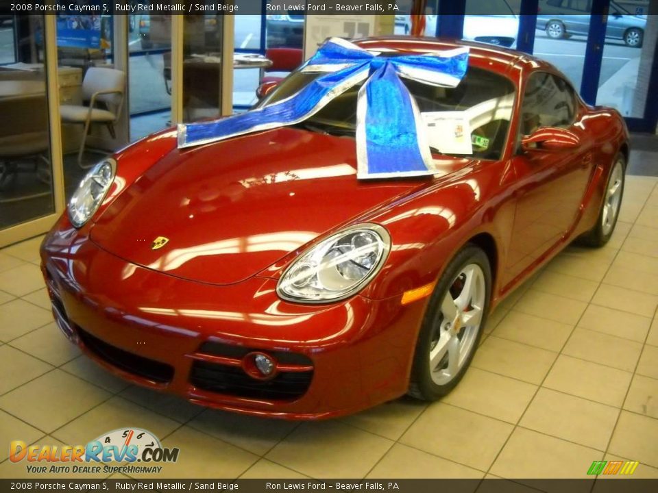 2008 Porsche Cayman S Ruby Red Metallic / Sand Beige Photo #2