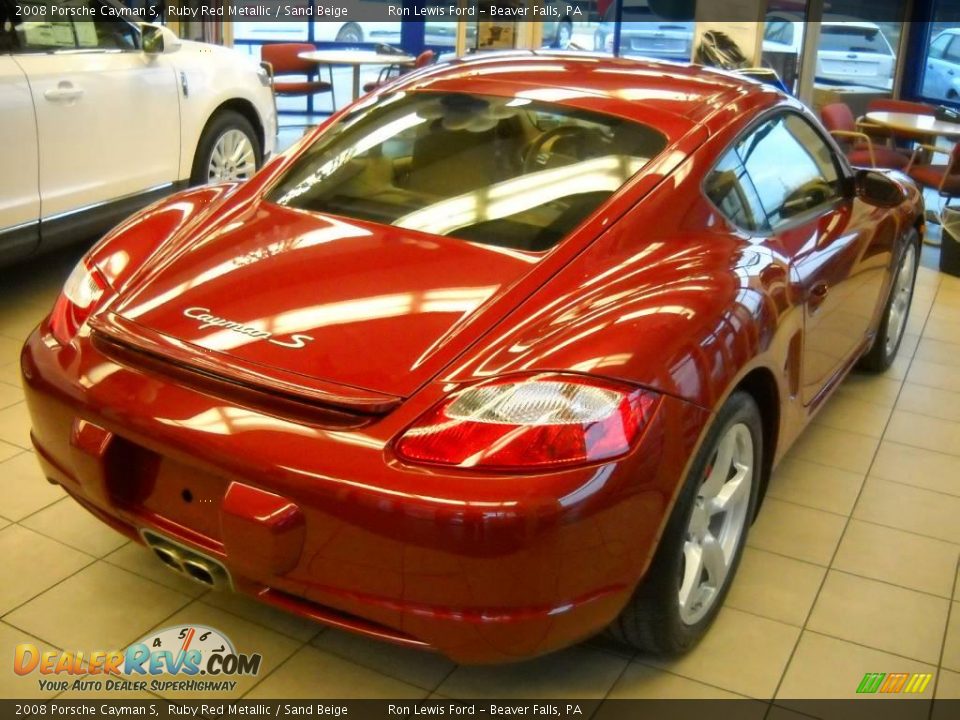 2008 Porsche Cayman S Ruby Red Metallic / Sand Beige Photo #6