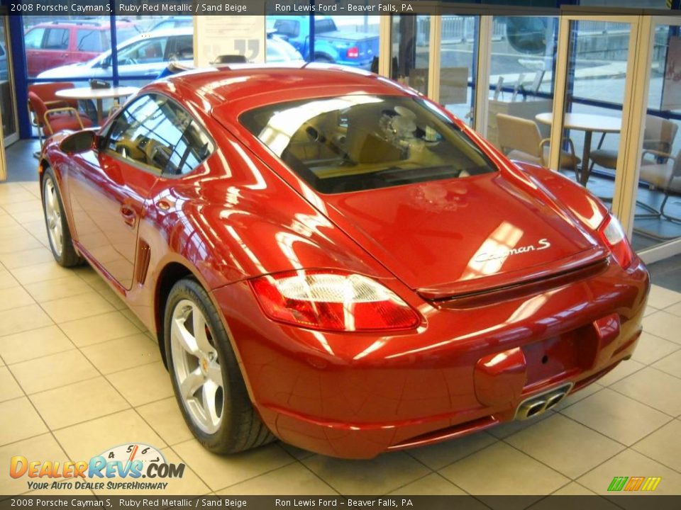 2008 Porsche Cayman S Ruby Red Metallic / Sand Beige Photo #9