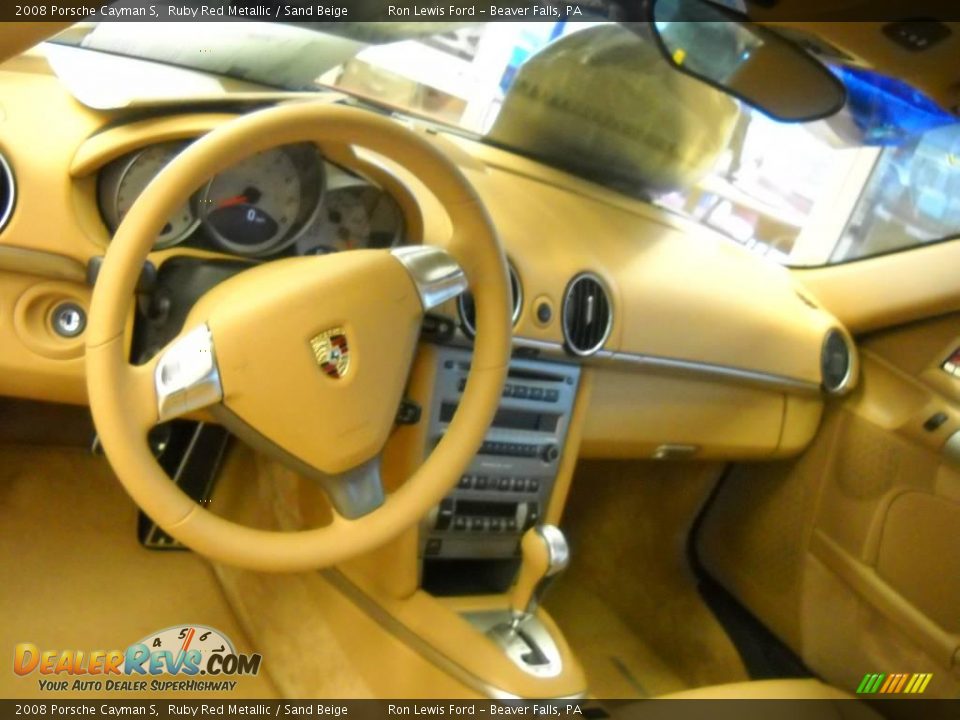 2008 Porsche Cayman S Ruby Red Metallic / Sand Beige Photo #13