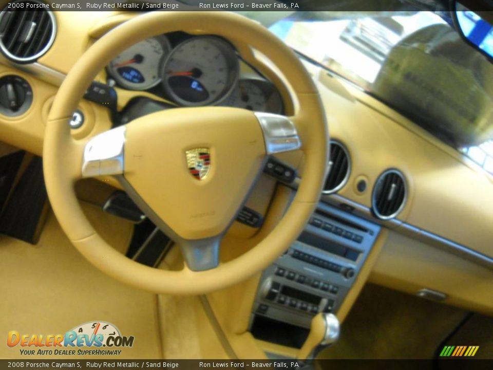 2008 Porsche Cayman S Ruby Red Metallic / Sand Beige Photo #16