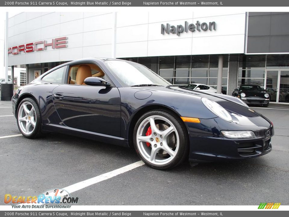 2008 Porsche 911 Carrera S Coupe Midnight Blue Metallic / Sand Beige Photo #3