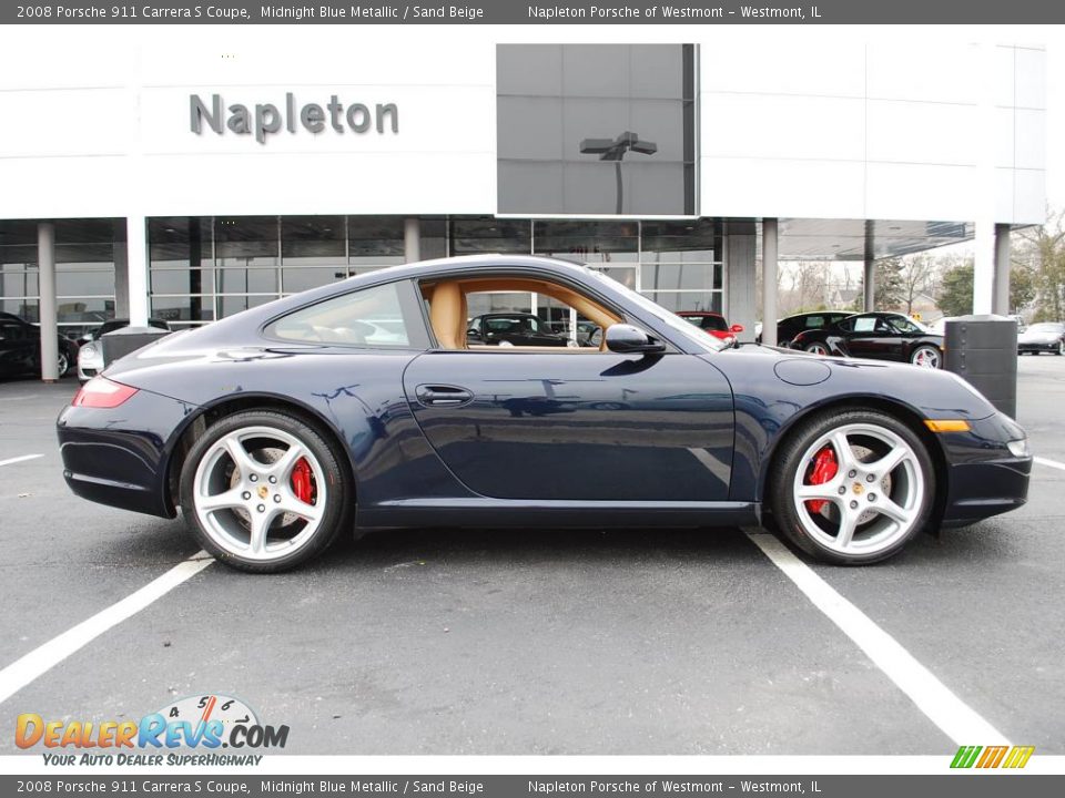 2008 Porsche 911 Carrera S Coupe Midnight Blue Metallic / Sand Beige Photo #4